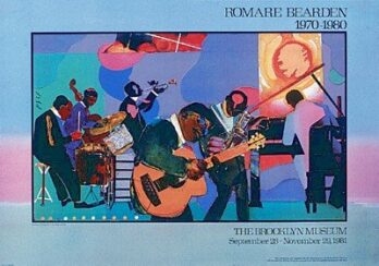 Vintage jazz band performing on stage with vibrant colors.